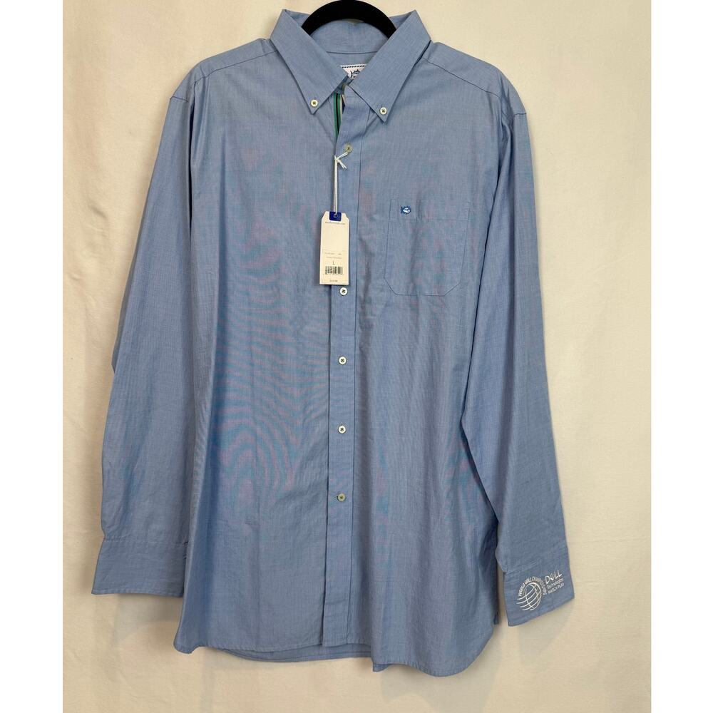 NWT Southern Tide Shirt L Sail Blue Dell Technologies Match Play Golf Logo